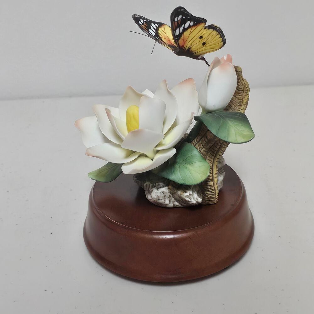 San Francisco Music Box "Butterfly Kisses" on wooden base - No Chips
